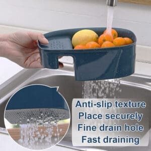 Kitchen Basket Sink Drain Rack Strainer Bathroom Storage Container Kitchen Sink Sponge Storage Hanging Organizer