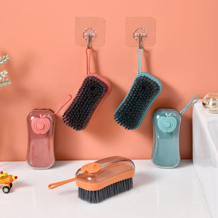 Hot Selling 4-in-1 Kitchen Pan Scrubber Set Long Handle Cleaning Brush Dishwashing Liquid Dispenser for Baby Use Made Plastic - Image 7
