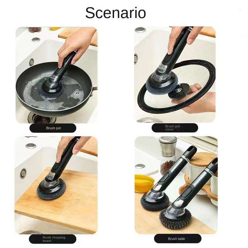 3 in 1 Long Handle self Dispensing Soap Scrub and Scrub for any Tough Cleaning - Image 7