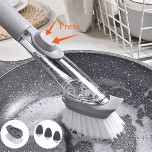 4 in 1 Long Handle Automatic dispensing Cleaning Brushes and sponges